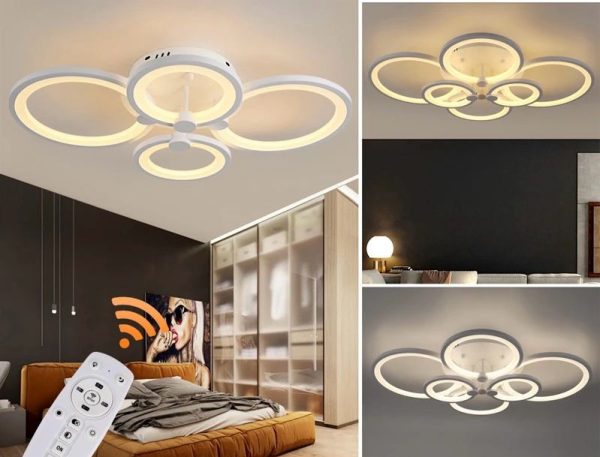 Σύγχρονο φωτιστικό LED, λευκό, DM 6628/4-WH - Πολυχρηστικός φωτισμός με κυκλικό σχεδιασμό, ιδανικός για πολυτελή εσωτερικά.