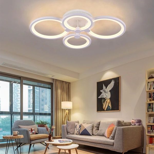 Σύγχρονο φωτιστικό LED, λευκό, DM 6628/4-WH - Πολυχρηστικός φωτισμός με κυκλικό σχεδιασμό, ιδανικός για πολυτελή εσωτερικά.