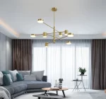 Σύγχρονο LED Ασύμμετρο Φωτιστικό, 3851/4+4, Χρυσό - Ιδανικό για την προσθήκη μιας πολυτελούς πινελιάς στο υπνοδωμάτιο ή το σαλόνι.