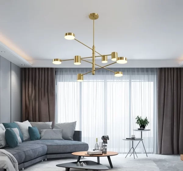 Σύγχρονο LED Ασύμμετρο Φωτιστικό, 3851/4+4, Χρυσό - Ιδανικό για την προσθήκη μιας πολυτελούς πινελιάς στο υπνοδωμάτιο ή το σαλόνι.