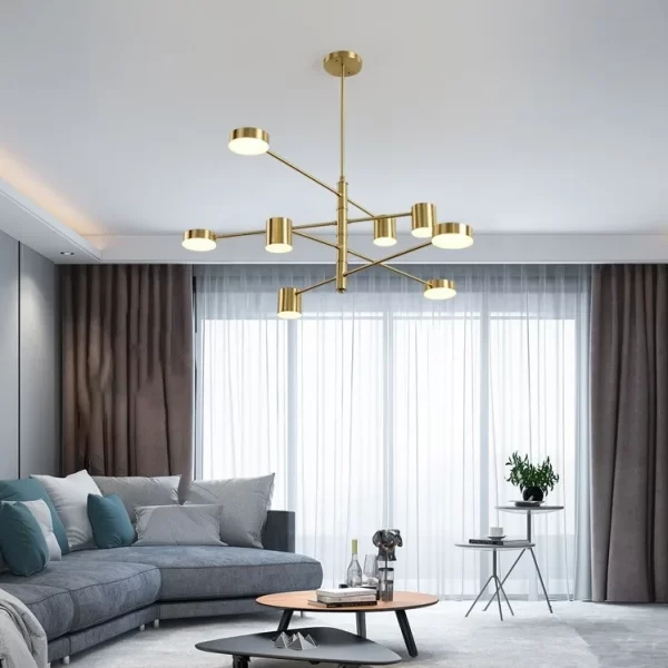 Σύγχρονο LED Ασύμμετρο Φωτιστικό, 3851/4+4, Χρυσό - Ιδανικό για την προσθήκη μιας πολυτελούς πινελιάς στο υπνοδωμάτιο ή το σαλόνι.