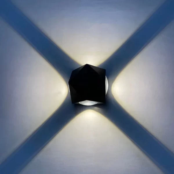 Εφαρμογή LED Κομψής Προσόψεως, Μαύρη 6W - Πολλαπλή Φωτισμός και Αφηρημένος Σχεδιασμός για Πολυτελή Εξωτερικούς Χώρους