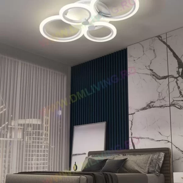 Σύγχρονο φωτιστικό LED, λευκό, DM 6628/4-WH - Πολυχρηστικός φωτισμός με κυκλικό σχεδιασμό, ιδανικός για πολυτελή εσωτερικά.