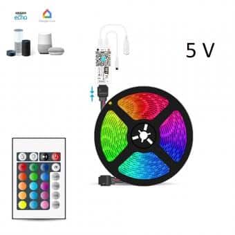 Ταινία LED RGB WiFi Smart 5V - Διαδραστικός φωτισμός με φωνητικό έλεγχο για εξατομικευμένες ατμόσφαιρες