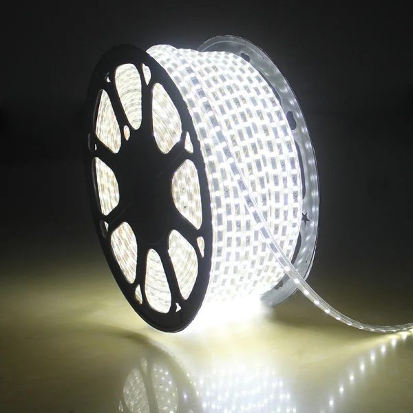 Ταινία LED Αδιάβροχη 220V 5050, 60 LED ανά μέτρο, 6W - Ανθεκτικός Εξωτερικός Φωτισμός σε Θερμό Άσπρο, Ψυχρό Άσπρο, Κόκκινο και Μπλε
