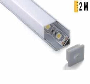 Προφίλ LED 90 μοιρών Slim, 2μ, από γωνιακό αλουμίνιο - Ιδανικό για μοντέρνο φωτισμό και κομψούς χώρους