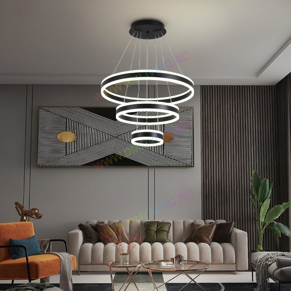 Φωτιστικό LED 1768/600-BK με Σύγχρονο Κυκλικό Σχεδιασμό - Μια Κομψή Επιλογή για Πολυτελή Εσωτερικά.
