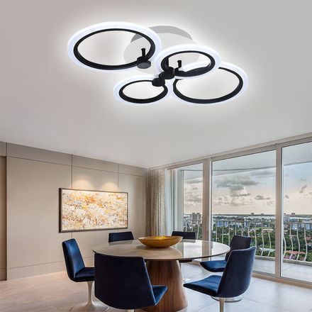 Φωτιστικό LED Μαύρο DM 4C με Τηλεχειριστήριο - Μια Σύγχρονη Επιλογή για Υπνοδωμάτια και Καθιστικά Πρεμιέρας