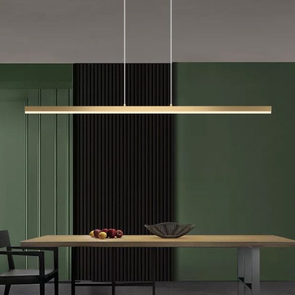 Φωτιστικό LED Κρεμαστό 100cm DM Slim Gold με Τηλεχειριστήριο Dimmable - Ρυθμιζόμενος και Κομψός Φωτισμός για Εσωτερικούς Χώρους