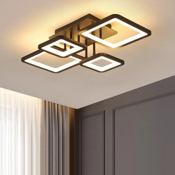 Φωτιστικό LED, Γεωμετρικός Σχεδιασμός με Διαχυτό Φωτισμό, DM K002-4, Καφέ - Κομψός Φωτισμός για Σύγχρονα Δωμάτια