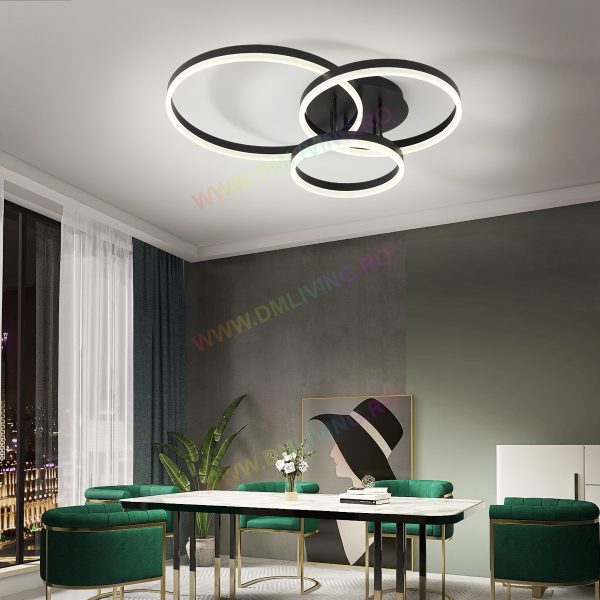 Φωτιστικό LED, Κυκλικός Σχεδιασμός με Αποτελεσματικό Φωτισμό, Μαύρο DM 1709-B - Προηγμένος Φωτισμός για Σύγχρονους Χώρους