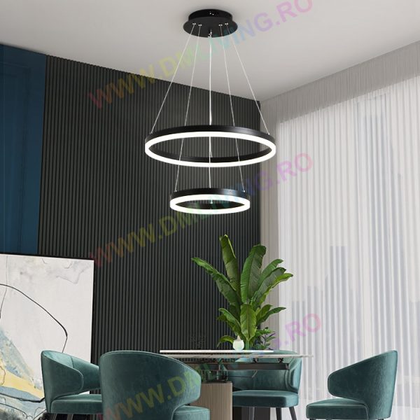 Σύγχρονος LED Φωτισμός Κυκλικός DM 1719/500-BK, Μαύρος - Μοντέρνος Φωτισμός για Κομψούς Χώρους