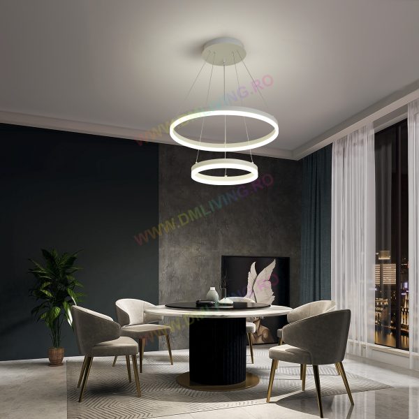 Σύγχρονος LED Φωτισμός Κύκλικος DM 1719/500-WH, Λευκό - Μοντέρνος Φωτισμός για Κομψούς Χώρους