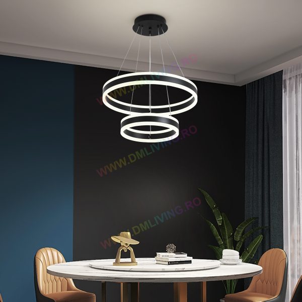 Σύγχρονος Κυκλικός Φωτισμός LED DM 1768/500-BK, Μαύρος - Κομψός Φωτισμός για Σύγχρονα Εσωτερικά.