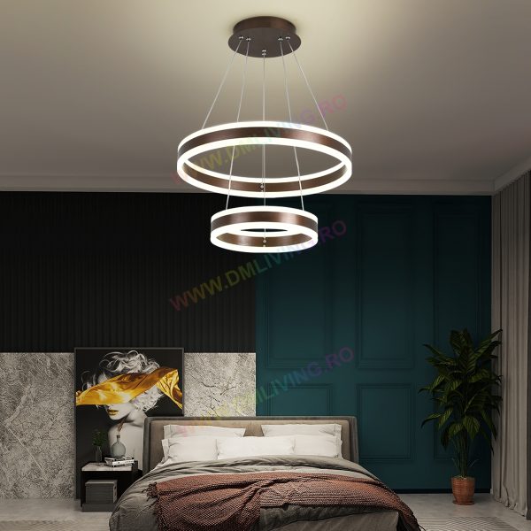Σύγχρονος LED Φωτισμός Κυκλικός DM 1768/500-COF, Καφέ - Κομψός Φωτισμός για Σύγχρονους Χώρους