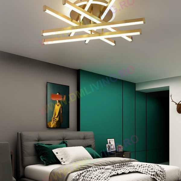 Φωτιστικό LED, Ρυθμιζόμενη Ένταση και 6 Πηγές Φωτός, Χρυσό DM 306/6 - Προηγμένος Φωτισμός για Σύγχρονους Χώρους