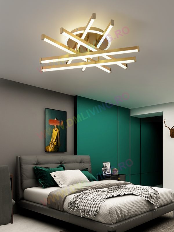 Φωτιστικό LED, Ρυθμιζόμενη Ένταση και 6 Πηγές Φωτός, Χρυσό DM 306/6 - Προηγμένος Φωτισμός για Σύγχρονους Χώρους