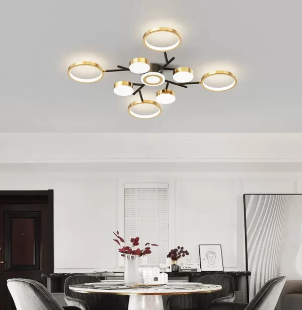 Φωτιστικό LED Πολυτελείας Μαύρο/Χρυσό DM9030-9 - Προηγμένος Φωτισμός με Ασύμμετρο Σχεδιασμό, Ιδανικό για Κομψό Dining.
