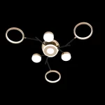 <strong>Πολυτελής LED Φωτιστικό Οροφής Μαύρο/Χρυσό DM9030-7 - Ρυθμιζόμενος Φωτισμός και Έλεγχος με Τηλεχειριστήριο, Ιδανικό για Κομψό Υπνοδωμάτιο</strong>