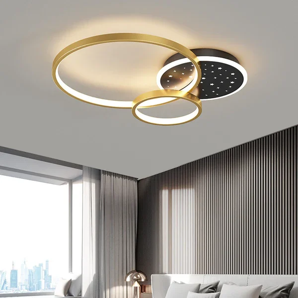 Σύγχρονο Φωτιστικό LED Μαύρο/Χρυσό, DM56, Σύγχρονος Σχεδιασμός Με Ρυθμιζόμενο Φωτισμό - Ιδανικό Για Υπνοδωμάτιο