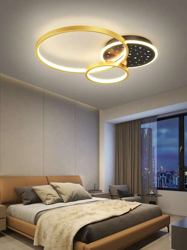 Σύγχρονο Φωτιστικό LED Μαύρο/Χρυσό, DM56, Σύγχρονος Σχεδιασμός Με Ρυθμιζόμενο Φωτισμό - Ιδανικό Για Υπνοδωμάτιο