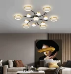 Κρεμαστό LED Φωτιστικό Μαύρο/Χρυσό DM9030-13 - Τηλεχειριστήριο και 3 Τύποι Φωτισμού, Ιδανικό για Πολυτελές Καθιστικό