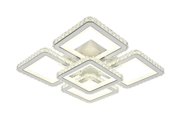 Σύγχρονο Φωτιστικό LED Λευκό, DM9004/4+1, Με Τηλεχειριστήριο, 3 Τύποι Φωτισμού, Ρυθμιζόμενη Ένταση - Κατάλληλο Για Τραπεζαρία