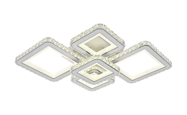 Φωτιστικό LED Γεωμετρικό Λευκό, DM9002/4+1, Με Τηλεχειριστήριο - Μοντέρνος Φωτισμός Για το Καθιστικό.