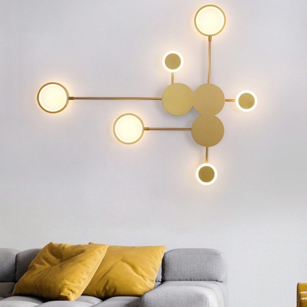 Εφαρμογή LED Premium DM2627 Χρυσό - Γεωμετρικός Σχεδιασμός και Φωτισμός Ουδέτερος, Ιδανικός για Σύγχρονα Δωμάτια