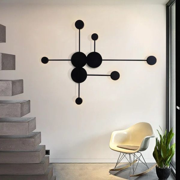 Εφαρμογή LED Κομψή DM2627 Μαύρη - Γεωμετρικός Φωτισμός Ουδέτερου Τόνου, Κατάλληλη Για Κομψούς Χώρους