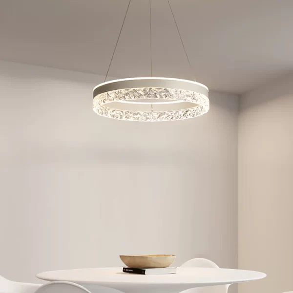 Κρεμαστό LED Φωτιστικό Τύπου Πολυέλαιο DM1437WH Λευκό - Ρυθμιζόμενο και Πολυλειτουργικό, Ιδανικό για Σύγχρονα Σαλόνια και Γραφεία
