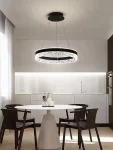 Φωτιστικό LED Πολυτελείας Τύπου Κρεμαστό DM1437BK Μαύρο - Ρυθμιζόμενο και Πολυλειτουργικό, Ιδανικό για Σύγχρονα Σαλόνια και Γραφεία