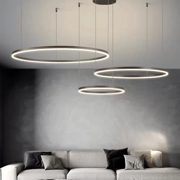 Κρεμαστό Φωτιστικό Με LED Δαχτυλίδια DM3651/40+60+80εκ Καφέ - Σύγχρονος Σχεδιασμός και Κομψός Φωτισμός, Ιδανικό για Εκλεπτυσμένους Εσωτερικούς Χώρους