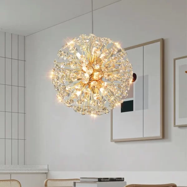 Κρυστάλλινο Φωτιστικό LED Σε Χρυσό Χρώμα DM3350/500 - Λαμπερά Κρύσταλλα για Πολυτελή Φωτισμό στα Καθιστικά.