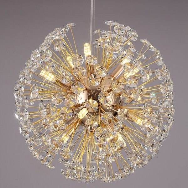 Κρυστάλλινο Φωτιστικό LED Σε Χρυσό Χρώμα DM3350/500 - Λαμπερά Κρύσταλλα για Πολυτελή Φωτισμό στα Καθιστικά.