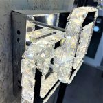 Στρογγυλή οροφή με LED και κρύσταλλα, DM301, Ασημί - Κομψός γεωμετρικός σχεδιασμός για μοντέρνους χώρους.