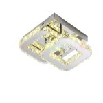Στρογγυλή οροφή με LED και κρύσταλλα, DM301, Ασημί - Κομψός γεωμετρικός σχεδιασμός για μοντέρνους χώρους.