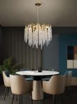 Κρεμαστό φωτιστικό LED, 60cm, με Χρυσές Λεπτομέρειες και Κρύσταλλα, DM Luxury 600 - Πολυτελές αξεσουάρ για το Σαλόνι, το Υπνοδωμάτιο ή το Γραφείο