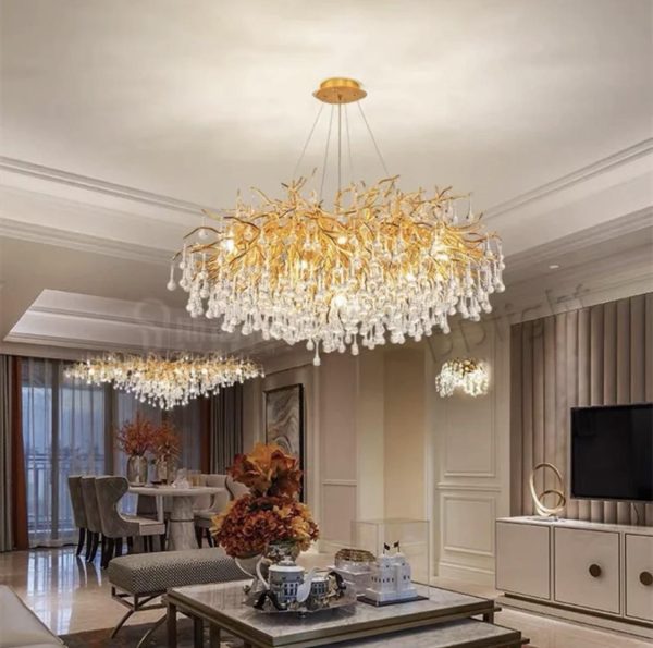 Κρεμαστό φωτιστικό LED Luxos, 60cm, με μοντέρνο σχεδιασμό, 600, Χρυσό - Κομψός φωτισμός για πρεμιέρα χώρους.