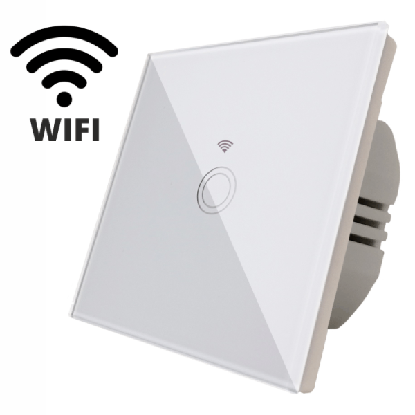 Απλός διακόπτης αφής Wi-Fi, Ασφαλές Γυαλί, Λευκό - Λειτουργικότητα και Στυλ για το Σαλόνι, το Υπνοδωμάτιο ή το Γραφείο