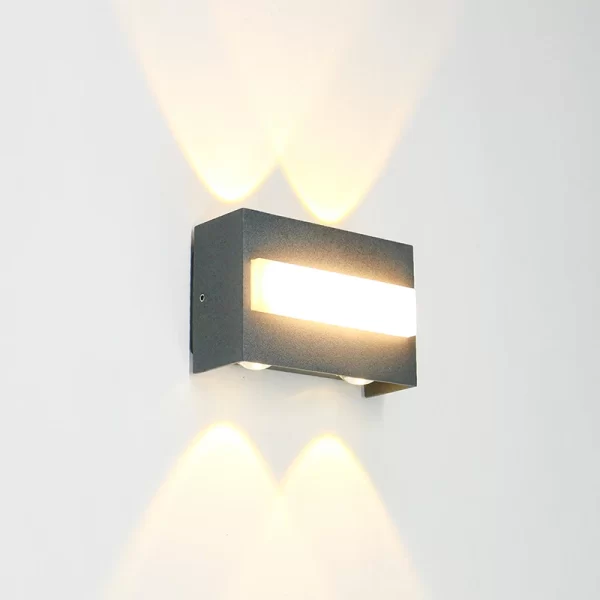 Εφαρμογή LED τοίχου, Θερμό Φως, 8W, DM2160-2, Μαύρο - Κομψή και Ανθεκτική Λύση για Εξωτερικό Φωτισμό