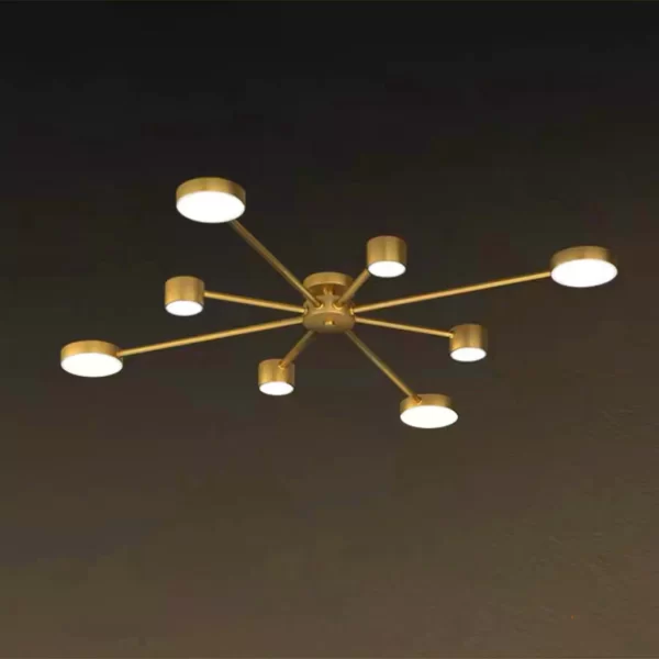 Πολυτελές LED φωτιστικό με 8 βραχίονες, DM9029-8, Χρυσό, 96W - Πολυχρηστικός φωτισμός με τηλεχειρισμό και ρυθμιζόμενη ένταση για premium διακοσμήσεις