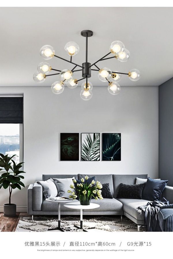 Φωτιστικό LED Lux DM 66104-15 Μαύρο - 15 Πηγές Φωτός για Μια Σύγχρονη και Κομψή Ατμόσφαιρα στο Σπίτι Σας