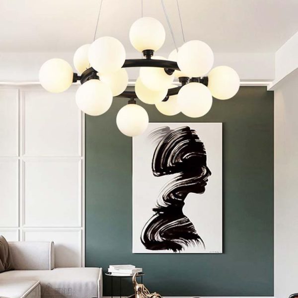 Φωτιστικό LED Πολυτέλειας DM1010-15 Μαύρο με Σφαιρικά - Μοντέρνος Σχεδιασμός και Πολυτελής Φωτισμός για Κομψά Δωμάτια