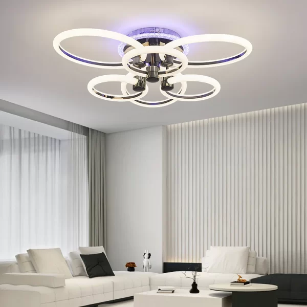 Φωτιστικό LED Μαύρο DM1002-3+3RGB - Μοντέρνος Σχεδιασμός με 3 Τύπους Φωτισμού και Λειτουργία RGB για Εξατομικευμένη Ατμόσφαιρα