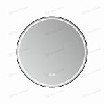 Καθρέφτης LED Μαύρος, 70x70εκ, Μοντέλο DM016 - Μοντέρνος Σχεδιασμός με Φωτεινή Ταινία για το Μπάνιο Σας