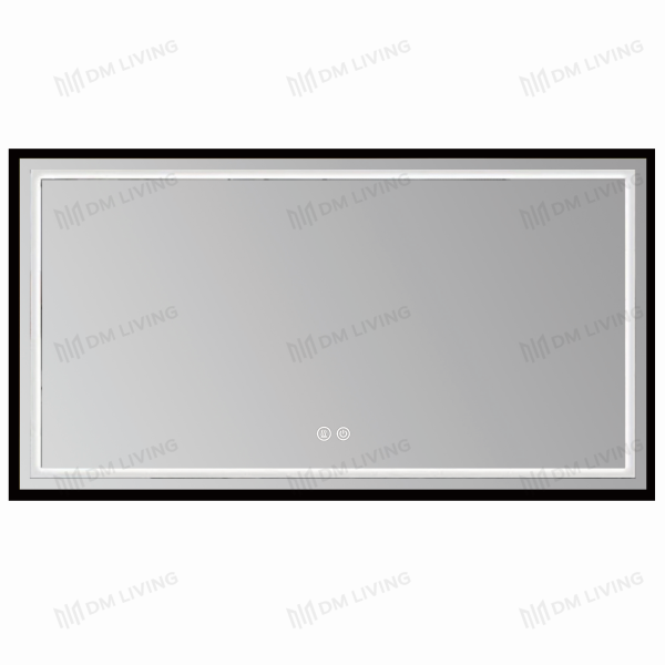 Καθρέφτης LED Μοντέλο DM033 80x60cm, Μαύρο - Φωτισμός Υποβάθρου και Λειτουργία Αποθάμβωσης για Μια Προηγμένη Εμπειρία στο Μπάνιο Σας