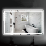 Καθρέφτης LED Κομψός 80x60cm Μοντέλο DM037Y - Σχεδιασμός Λείος με Λειτουργία Αποθάμβωσης και Φωτισμό Υποβάθρου