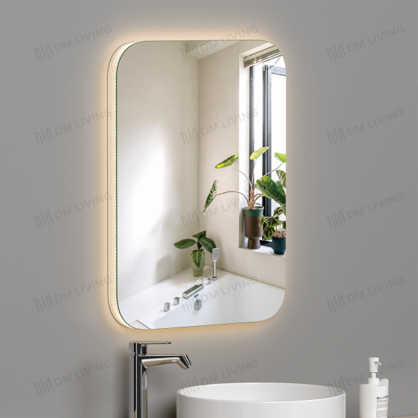 Καθρέφτης LED Ορθογώνιος 50x70εκ DM038 - Φωτισμός Υποβάθρου και Λειτουργία Αποθάμβωσης για το Μπάνιο σας