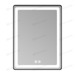 Καθρέφτης LED Μαύρο 60x80εκ Μοντέλο DM039 - Κομψός Σχεδιασμός με Φωτισμό Παρασκηνίου και Λειτουργία Αποθάμβωσης για Μοντέρνο Περιβάλλον